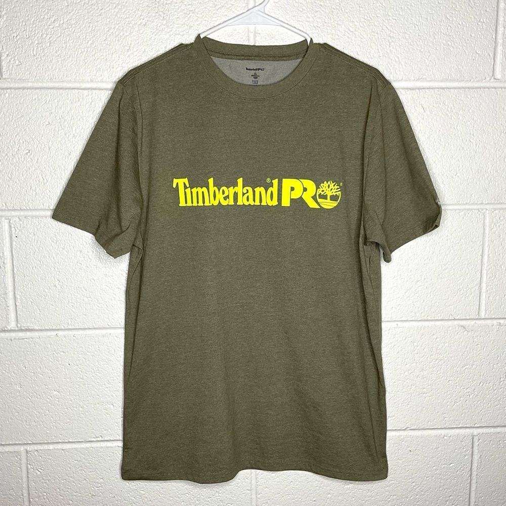 < Timberland Pro WickWork Olive Green Tee > - Picture 2 of 5